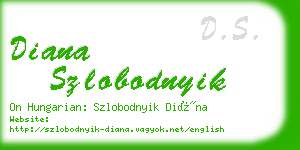 diana szlobodnyik business card